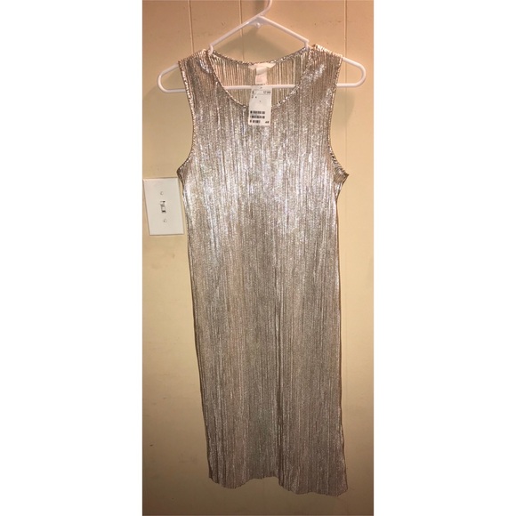 h&m shimmering metallic dress